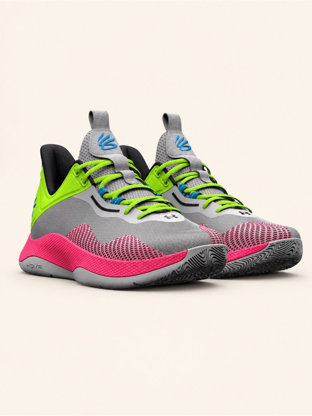 Under Armour Curry UA HOVR™ Splash 2 Basketball Shoes Gray Pink Green Unisex